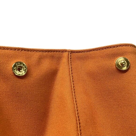 Auth PRADA Canapa Papaya (Orange) Canvas Tote Bag - Picture 12 of 14